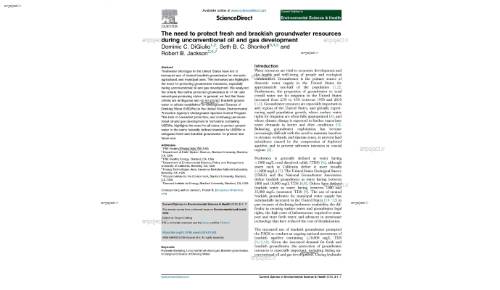 The need to protect fresh and brackish groundwater resources during unconventional oil and gas development